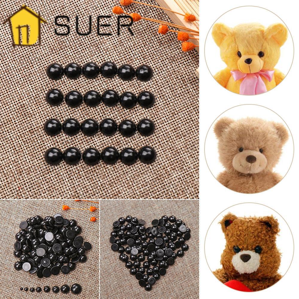 Set 100 Mắt Gấu Nhựa 3-12mm Màu Đen Làm Đồ Thủ Công DIY