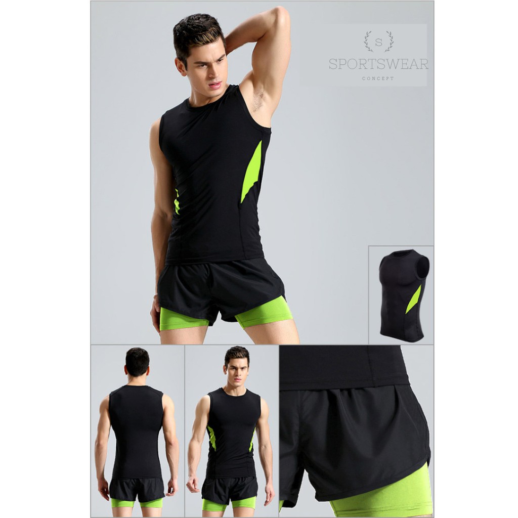 Áo gym thể thao nam ba lỗ phối màu sườn SIG Sportswear Concept khô thoáng thoải mái tập luyện