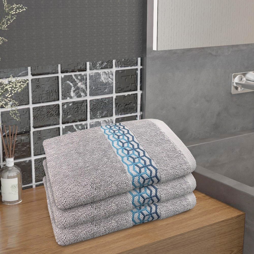 HomeBase HLS Khăn tắm 100% cotton, siêu dày mềm mịn thấm nước nhập khẩu từ Thái Lan chuẩn khách sạn 38x81cm - Xám Chain