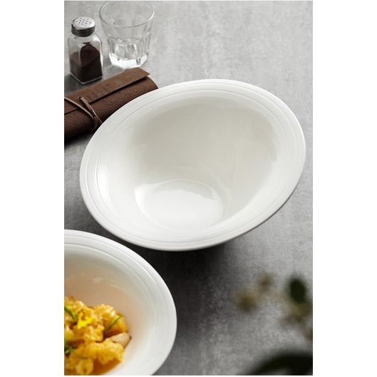 Đĩa soup sâu lòng vân sọc kiểu đặc biệt phong cách Phương Tây