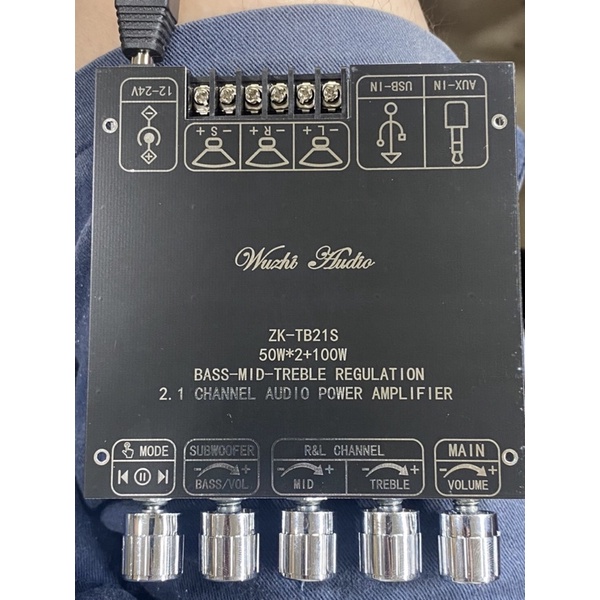 ZK-TB21S-Bảng mạch khuyếch đại âm thanh Wuzhi ZK-TB21S 50W*2 + 100W Chip 3116D2 Bluetooth 5.1 chính hãng