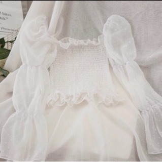 Trễ vai tay bồng Croptop 💕