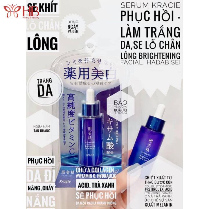 Serum tinh chất dưỡng trắng da mờ thâm nám Kracie Hadabisei Brightening Facial 30ml Nhật Bản