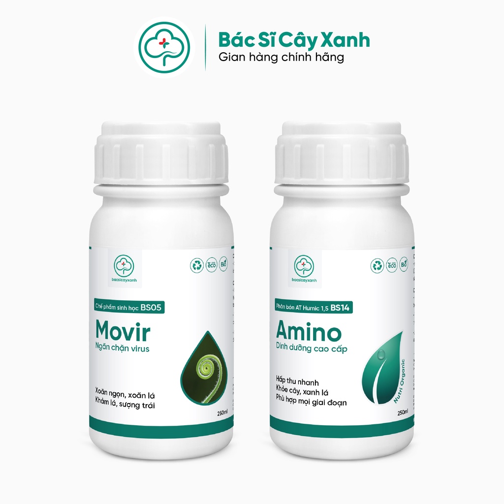 Chế phẩm phòng trị xoăn ngọn, xoăn lá, khảm lá, sượng trái, An toàn sức khoẻ BS05 Movir 100/250ml NSX Bacsicayxanh