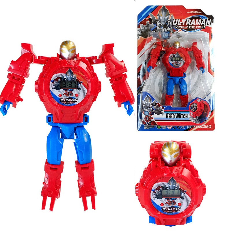 Đồ chơi chuyển đổi Đồng hồ kỹ thuật số Avengers Batman Ultraman Frozen Đồ chơi thú vị nhất cho bé trai Người biến hình