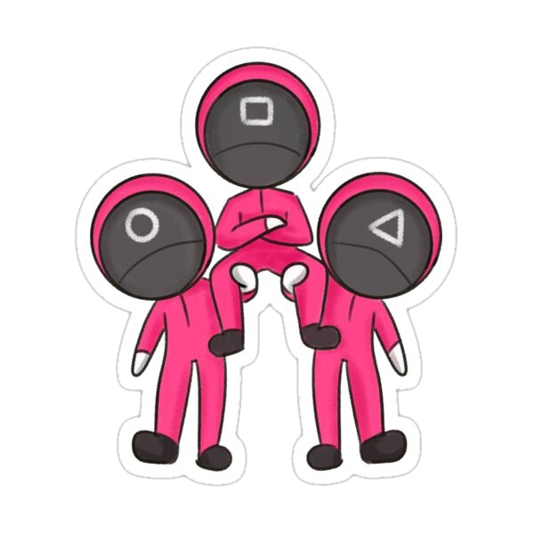 Bộ 40 Sticker hình dán SQUID GAME, sticker pvc, decal dán laptop
