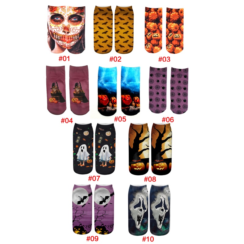 Vớ Dài In Họa Tiết Bí Ngô Halloween 3D Thời Trang Cho Nữ