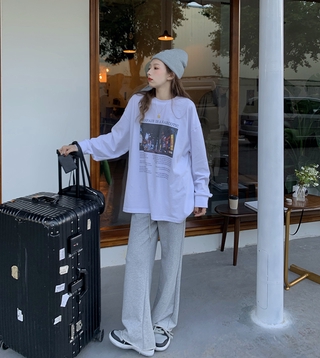 Áo Thun Dài Tay Oversize 40081 Cho Nữ