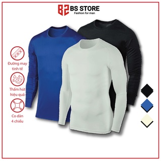 Áo thun dài tay giữ nhiệt BSSTORE áo thun thể thao giữ nhiệt cổ tròn form ôm dáng nam nữ (BS56)