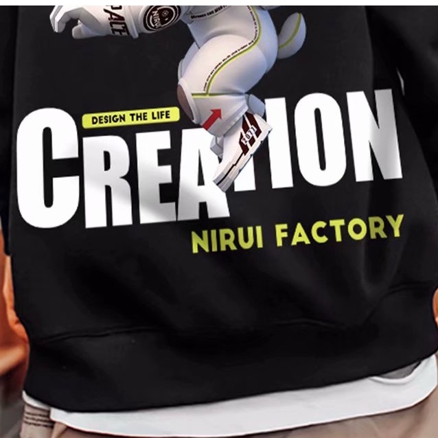 Áo khoác Hoodie dáng rộng có in hình thời trang cao cấp cho nam