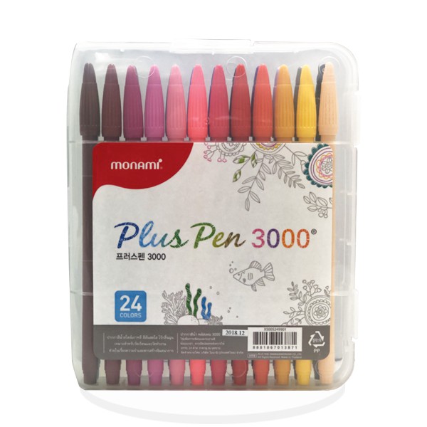 Plus Pen 3000 - Bộ bút màu Monami 0.4mm, Coloring - Drawing - Journaling