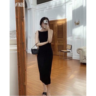 Đầm maxi hở lưng lụa sang chảnh