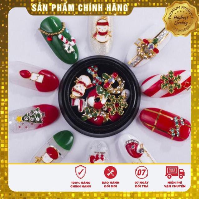 Hũ mix các hình Noel đính móng tay chân làm nail