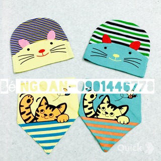 Set MŨ+YẾM cho bé (100%cotton)