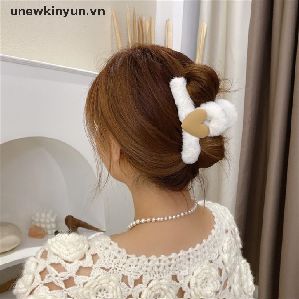 Kẹp Tóc Hình Trái Tim Thời Trang Mùa Đông Dành Cho Nữ