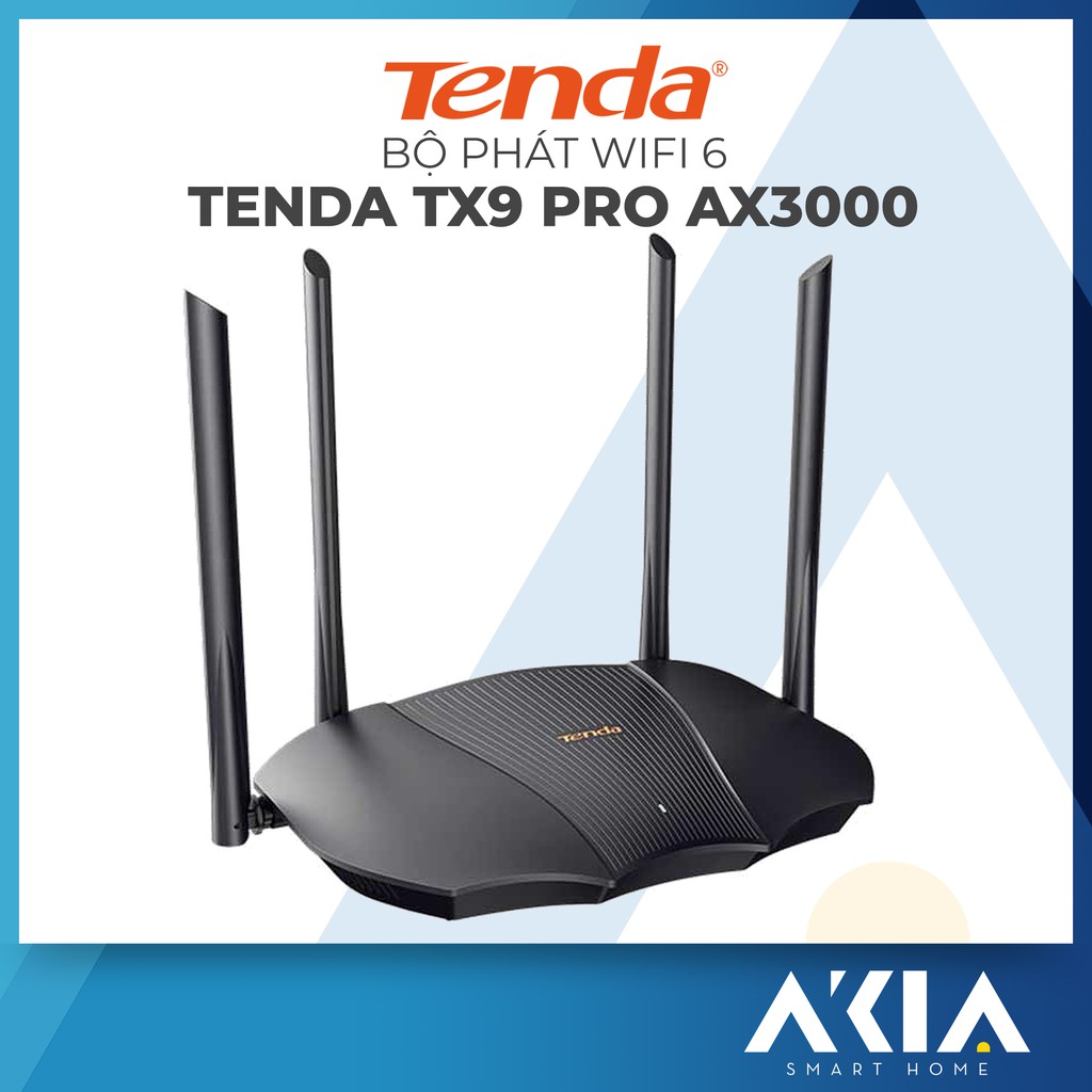 Bộ phát Wifi 6 Tenda TX9 Pro AX3000 - Router Wifi 6 Băng tần kép tốc độ 3000Mbps - Hàng Chính Hãng Tenda VN, BH 3 Năm