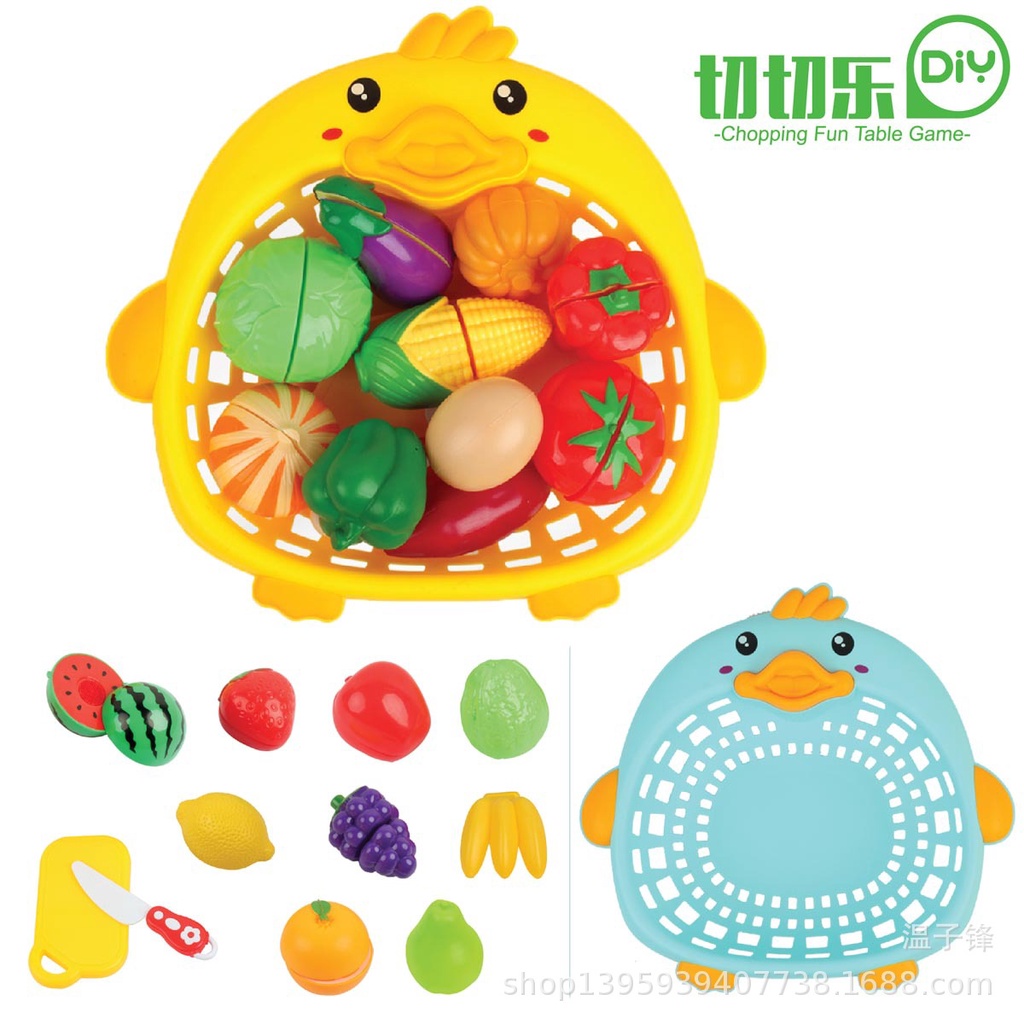 Bộ Đồ chơi hoa quả cắt hình con Vịt giúp các bé nhận biết các loại quả Kumi toys