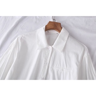 Áo sơ mi trắng oversized tay bồng dư xịn