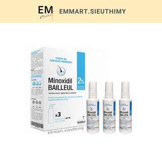 Set 3 chai xịt mọc tóc Minoxidil Bailleul 2% và 5%