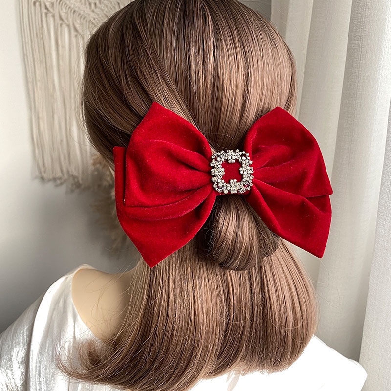 Kẹp tóc nơ đính đá xinh xắn dành cho nữ