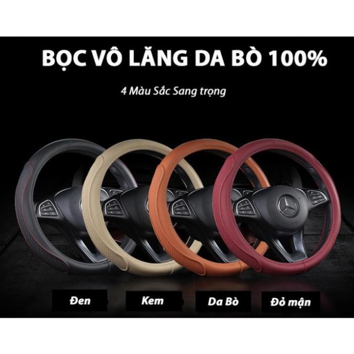 Bọc vô lăng da bò cao cấp - chất liệu da bò 100% dành cho xe từ 4 -16 chỗ | BigBuy360 - bigbuy360.vn