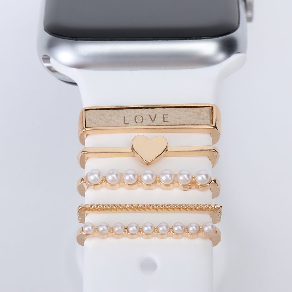 Dây Đeo Đồng Hồ Bằng Kim Loại Và Silicon Đính Kim Cương Trang Trí Cho Apple iwatch
