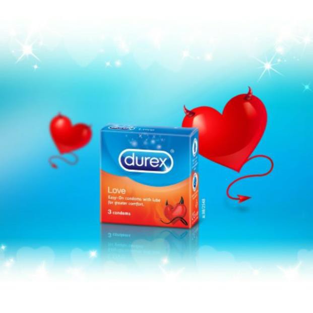 [ SIÊU RẺ ] Bao cao su Durex Love 3 bao [ SHOP YÊU THÍCH ]