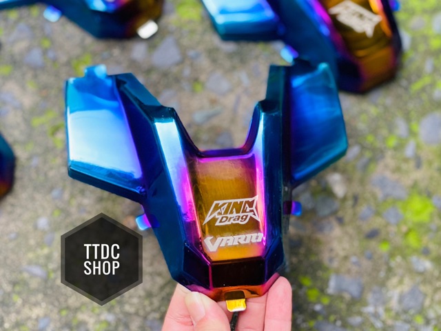 Chụp cóc Inox Xi màu Titan Vario King Drag