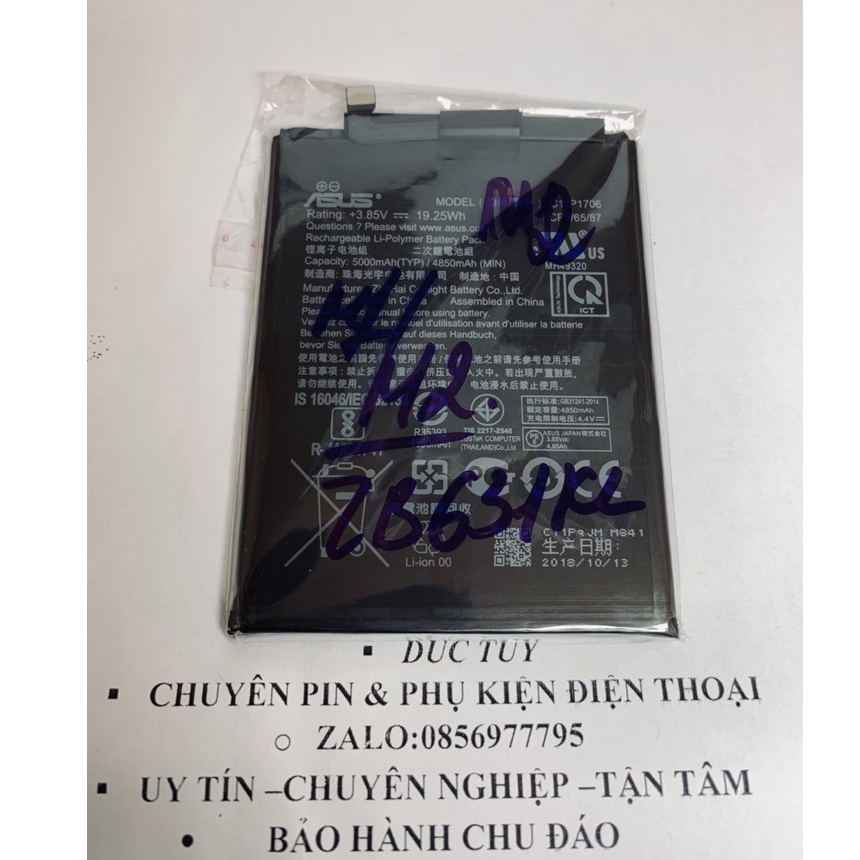 Pin zenfone max pro M2 asus ZB631KL tặng kèm ốp lưng m2 zb631kl bảo hành 3 tháng