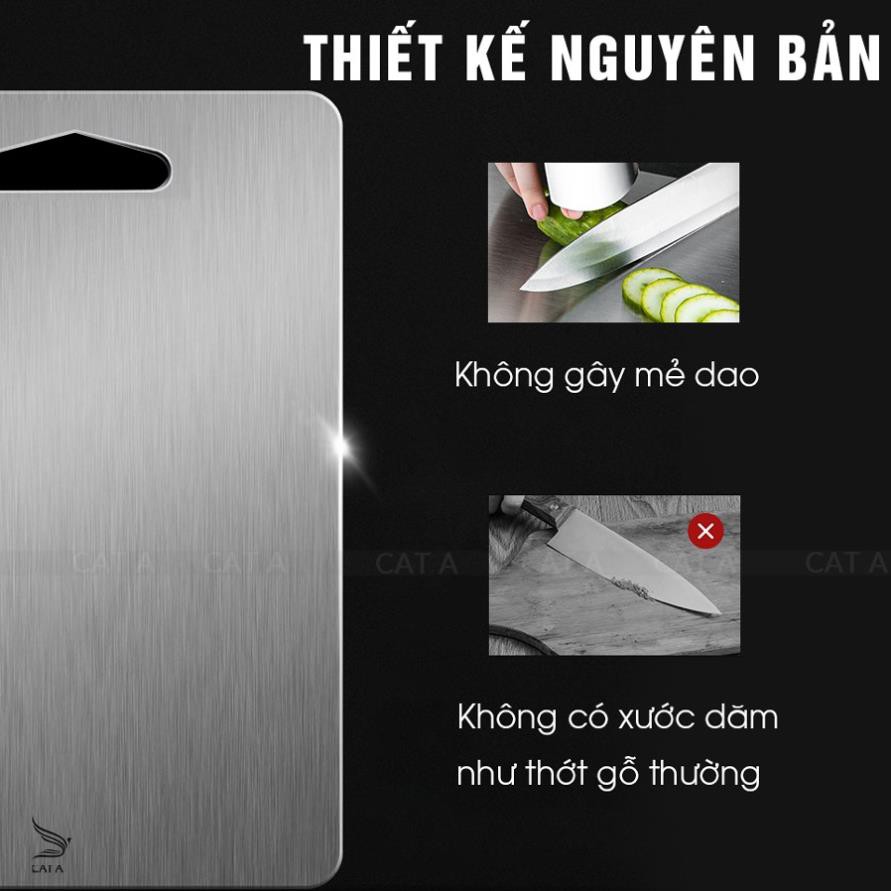 Thớt inox304 cao cấp Cát Á Kháng khuẩn, rã đông nhanh,  cường lực, chống ẩm mốc, chống rỉ sét - Dày 0.3cm