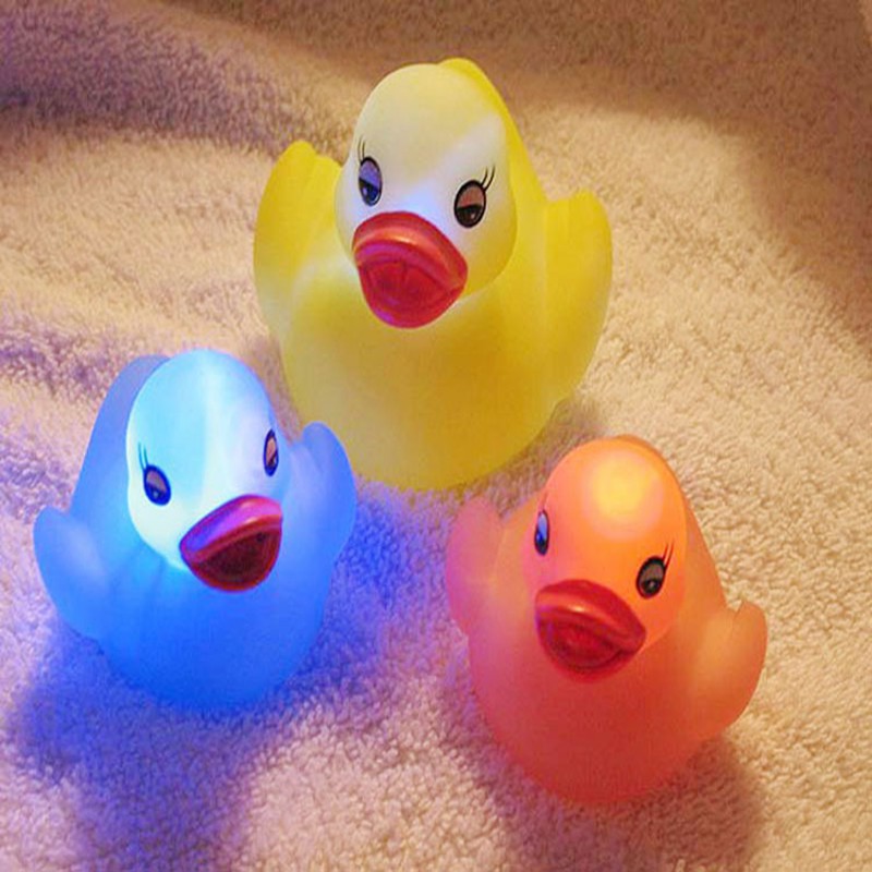 Rubber Duck LED Light Children Baby Bath Toys Float Water Swimming Play Toy
