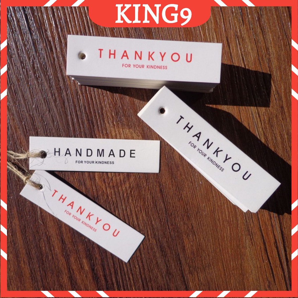 Set 5 tag thank you phụ kiện trang trí túi quà đồ lưu niệm king9