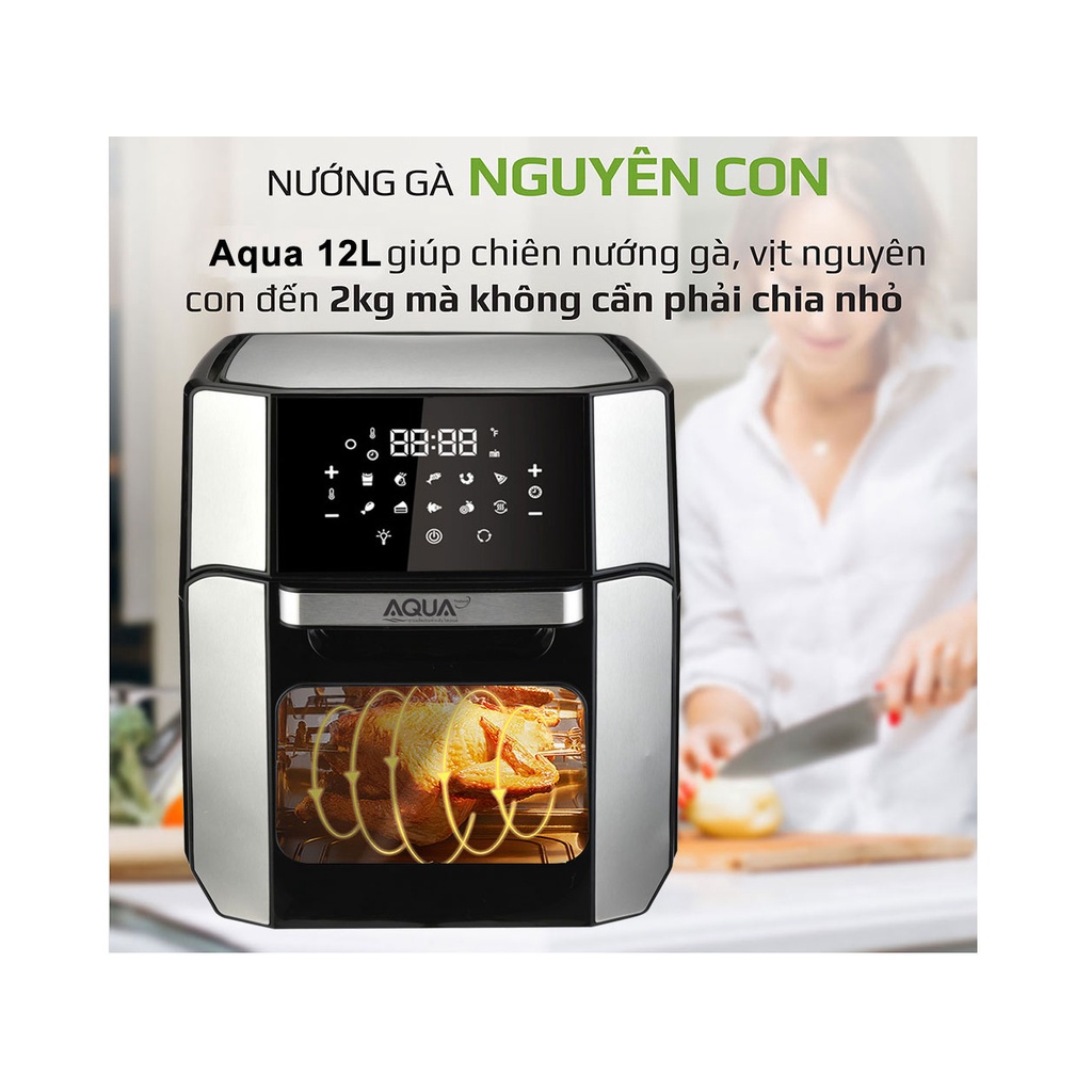 Nồi Chiên Không Dầu Điện Tử AQUA [ AQ938 ] 12L Chính Hãng Bảo Hành 12 Tháng