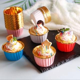 Lốc 100c Cupcake Giấy Xếp Vàng Bạc Đáy 5cm