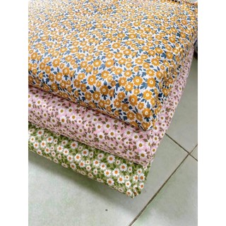 vải thô cotton hoa cúc  2021