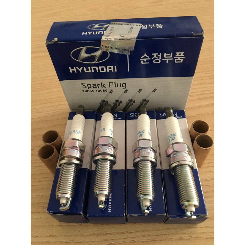Bộ 4 Bugi Chân kim Xe Hyundai i10 i20 i30 Morning Accent ren 12 Chân dài kim