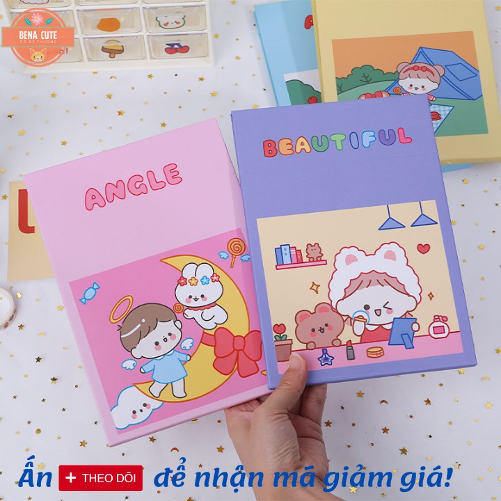 Gương trang điểm❤️DỄ THƯƠNG❤️ mini để bàn gấp giấy hoạt hình mang theo mình tiện lợi