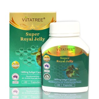 Viên uống sữa ong chúa VITATREE Royal Jelly 1600mg - Bồi bổ cơ thể - Làm đẹp da - Hộp 100 VIÊN