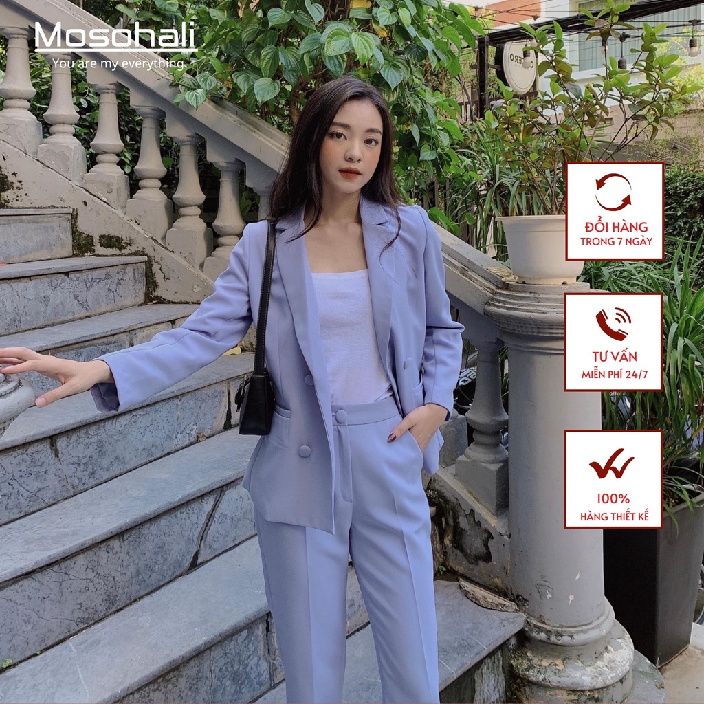 [HÀNG CÓ SẴN]Set vest nữ thiết kế Mosohali Annas trẻ trung năng động (Áo vest + Quần âu)