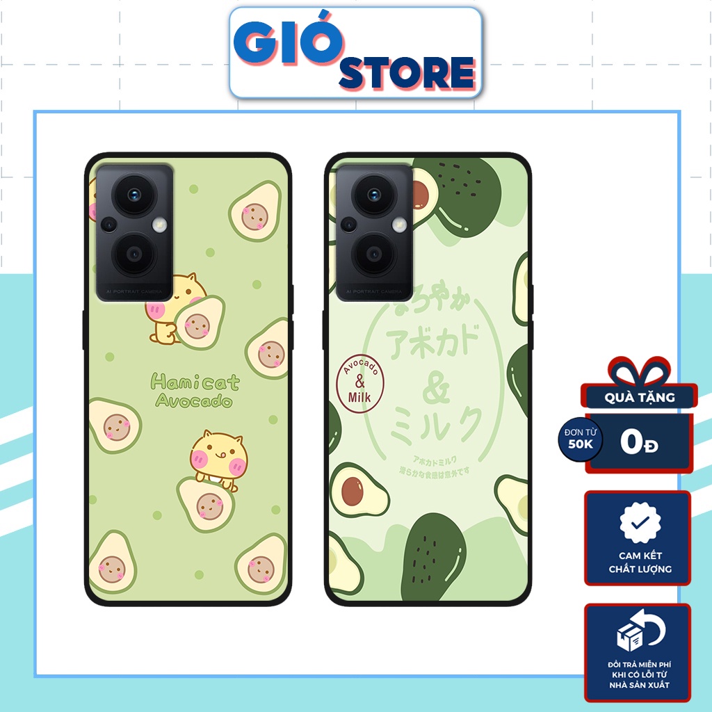 Ốp lưng Oppo Reno 7Z, ốp nhựa chống trầy,chống va đập hình quả bơ,avocado dễ thương,siêu bền