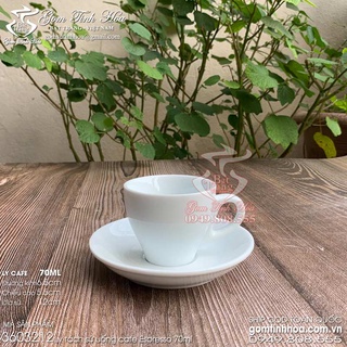 Ly tách cafe espresso 70ml men trắng gốm sứ Bát Tràng cao cấp