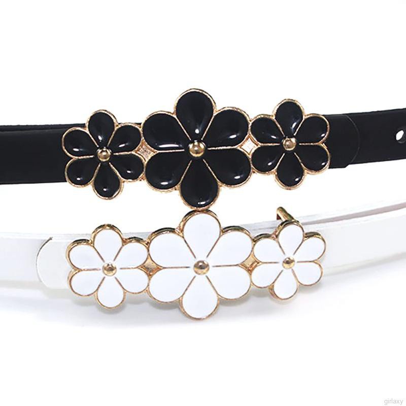 Thắt Lưng Da Pu Khóa Kim Loại Màu Trơn Thời Trang Hàn Quốc Cho Nữ