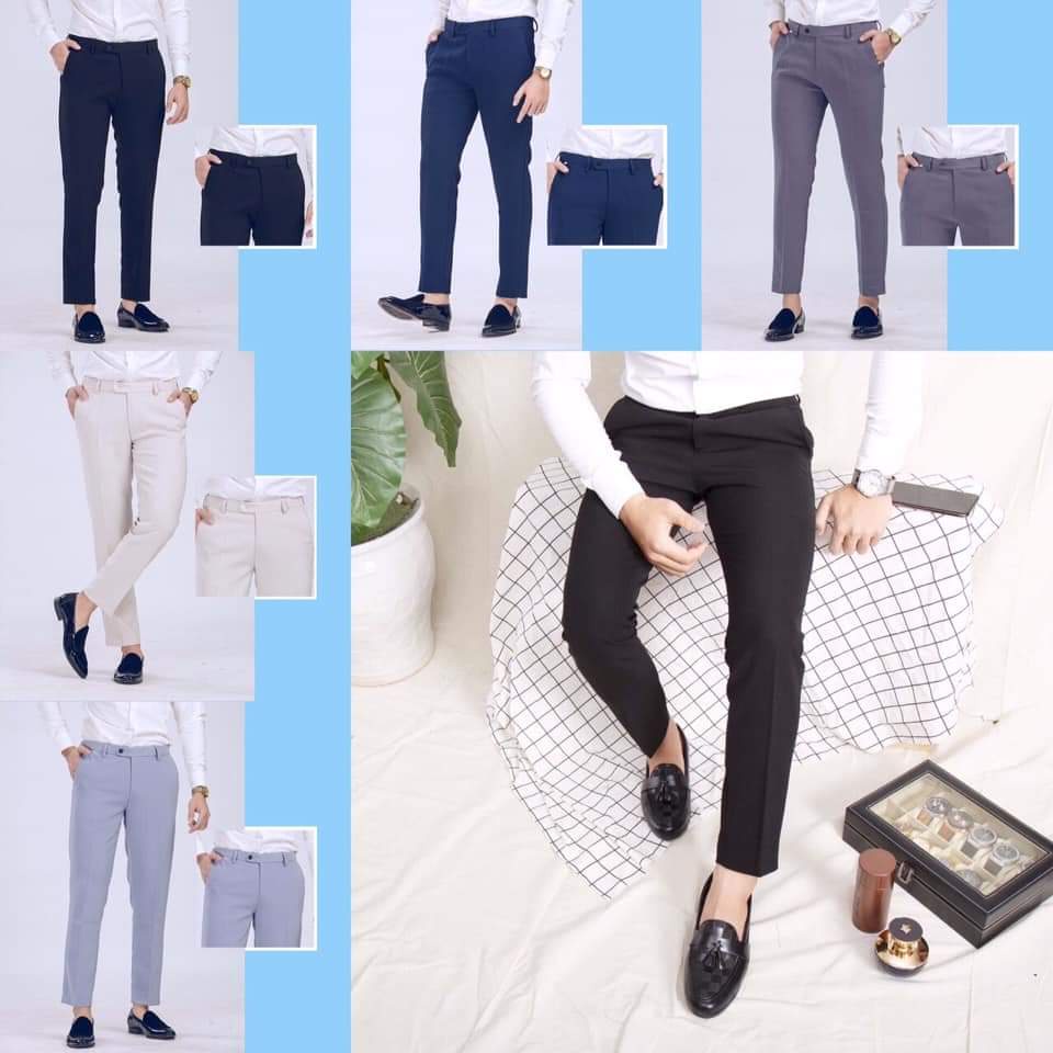 Quần âu nam ống côn Hàn Quốc chất vải tuyết hàn, Quần tây nam co giãn