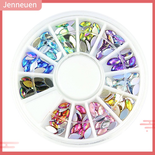 Hộp Hạt Đá 3D 12 Màu Đính Móng Tay Nghệ Thuật Công Cụ Tự Làm