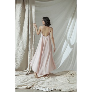 Popbirdy - Đầm Maxi Chiffon Hai Dây Dáng Xoè