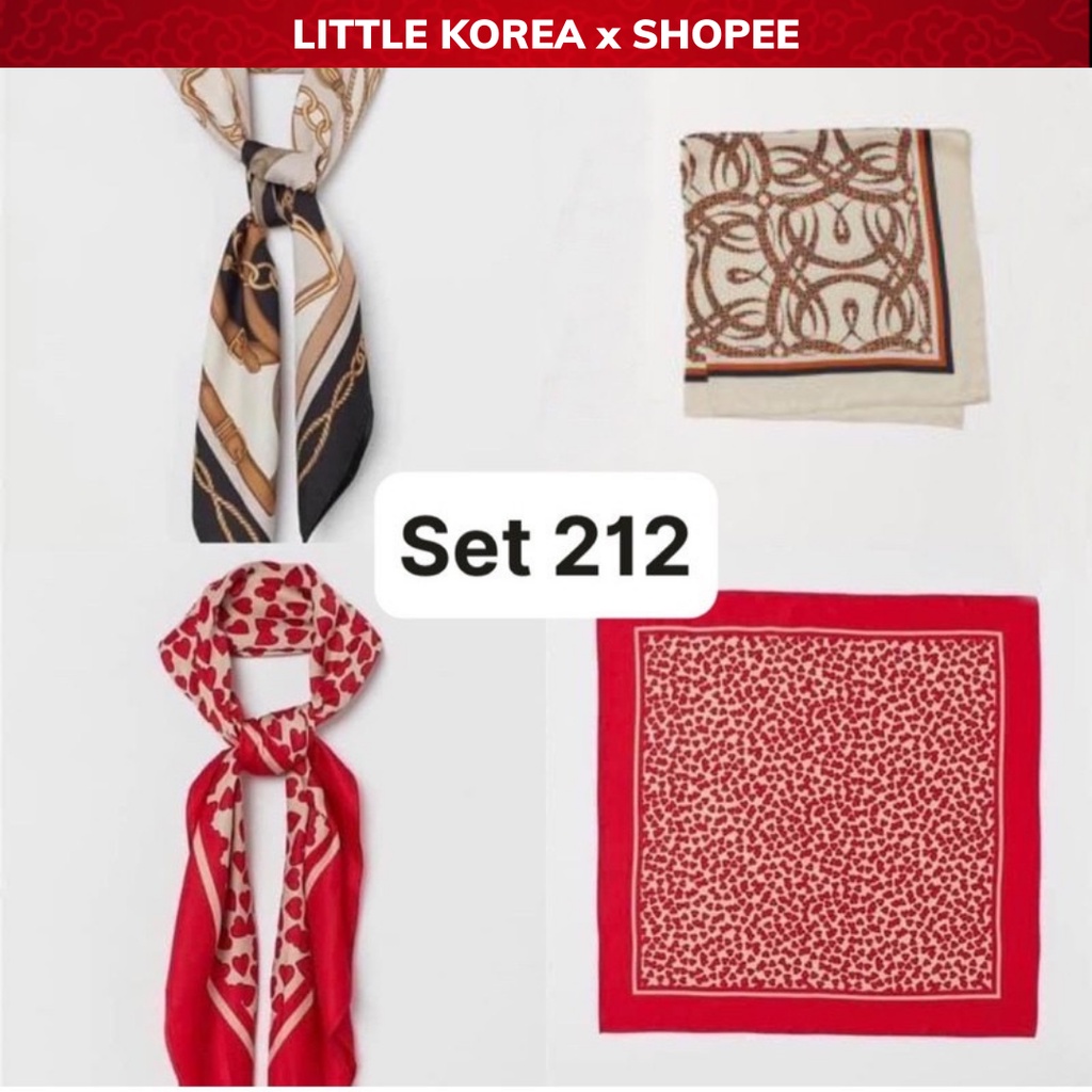 Set Khăn Lụa Quàng Cổ Nữ Thời Trang Cao Cấp H.M - LITTLE KOREA