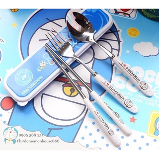 🌻set đũa muỗng nĩa sứ 🎀 doraemon house