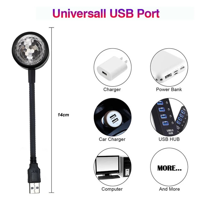 Đèn LED Chiếu Sáng Hình Bầu Trời Đầy Sao / Galaxy Cổng USB Gắn Trần Xe Hơi