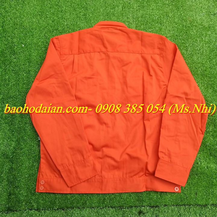 Quần Áo Công Nhân Vải Kaki 65/35- Màu cam, Màu Xanh Dương ( Ảnh Thật)