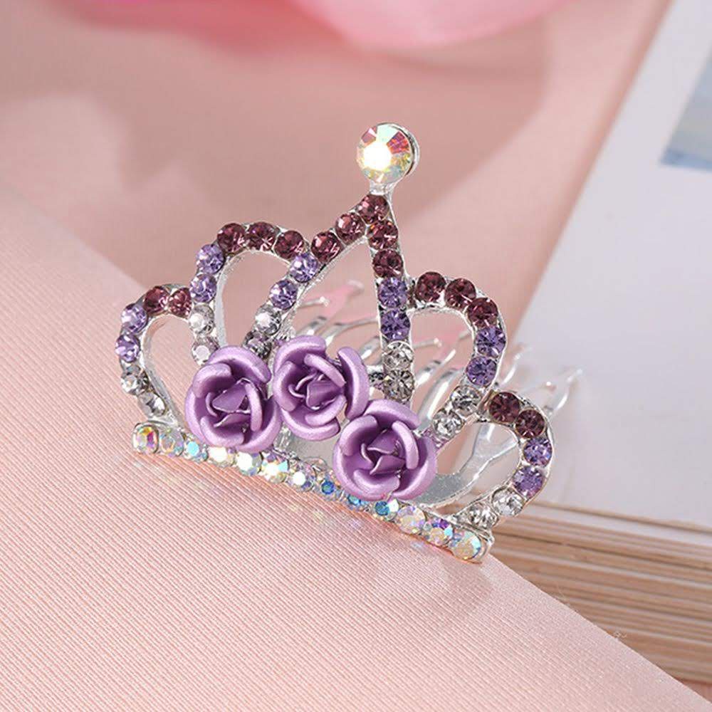 CÀI TÓC VƯƠNG MIỆN ĐÍNH HỘT ĐÍNH HOA HỒNG SIÊU XINH